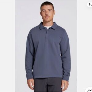 VRST Men’s Washed Terry Long Sleeve Polo